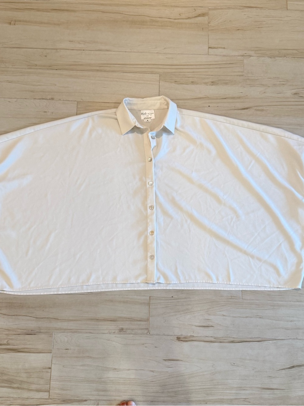 Chico's Cream Button-Front Draped Blouse